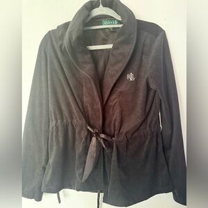 Vintage‎ Rare Ralph Lauren Wrap Jacket black velvet size M